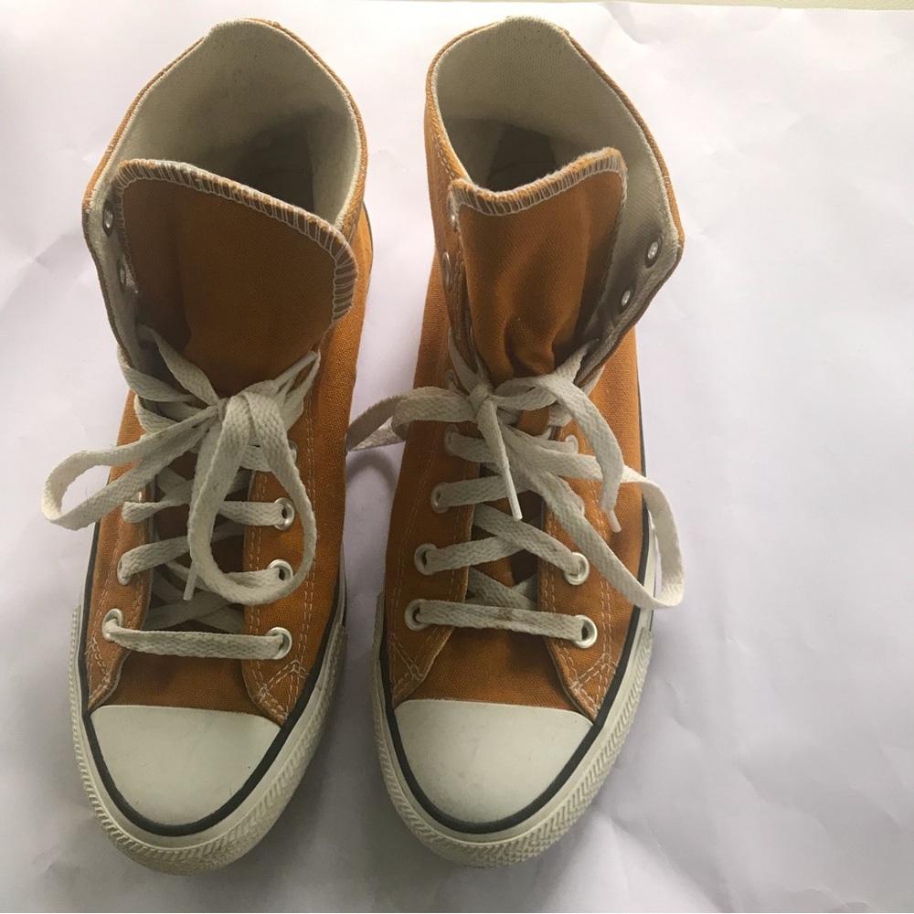 Golden Mustard Yellow Converse High Tops